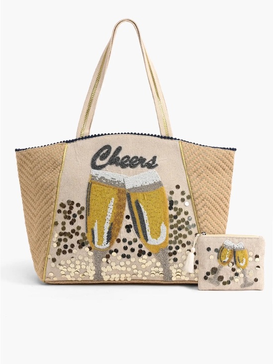 America & Beyond Handbags - Caroline Embellished Tote Bag
